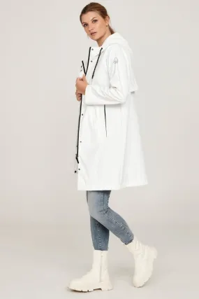 671- Long White Raincoat - Frandsen