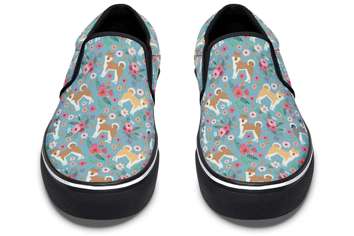 Akita Flower Slip-On Shoes