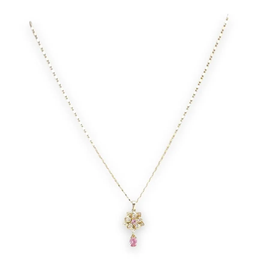 Antoinette pink gold-filled chain necklace