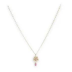 Antoinette pink gold-filled chain necklace