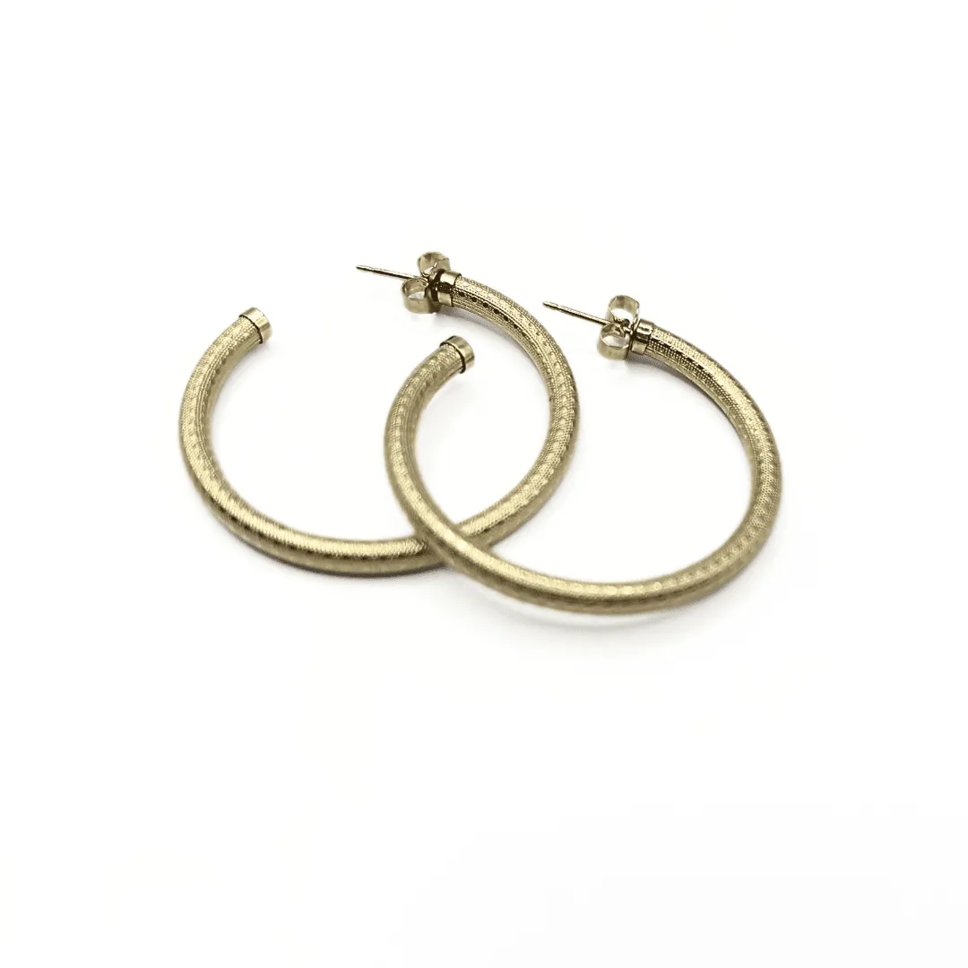 Bali 14k Gold-Filled Patterned Post Hoops