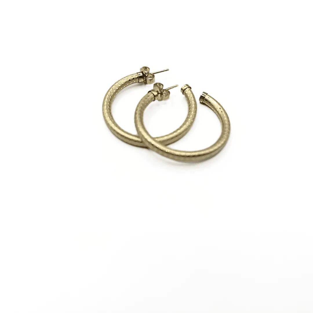 Bali 14k Gold-Filled Patterned Post Hoops