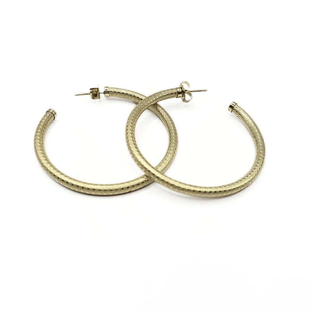 Bali 14k Gold-Filled Patterned Post Hoops