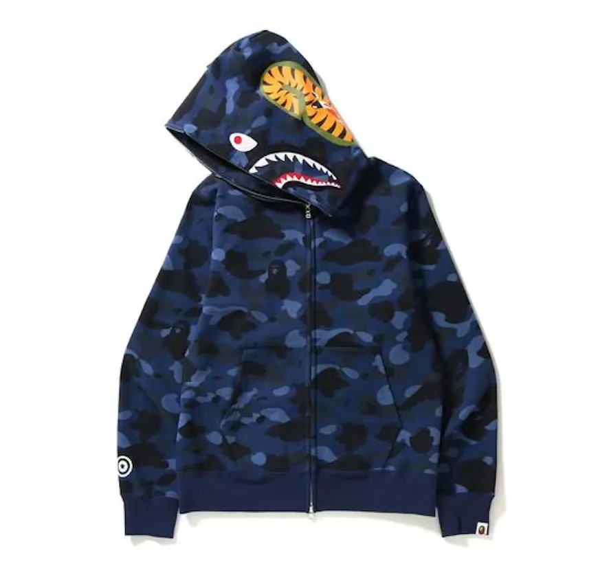 BAPE COLOR CAMO SHARK FULL ZIP HOODIE BLUE