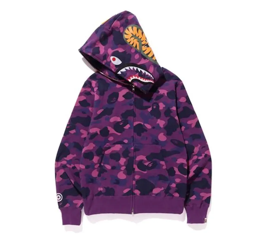 BAPE COLOR CAMO SHARK FULL ZIP HOODIE PURPLE