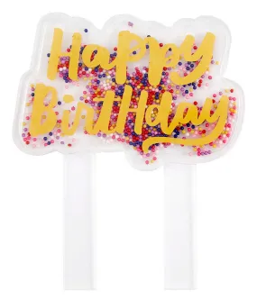 Bead Filled Cake Topper - Happy Birthday