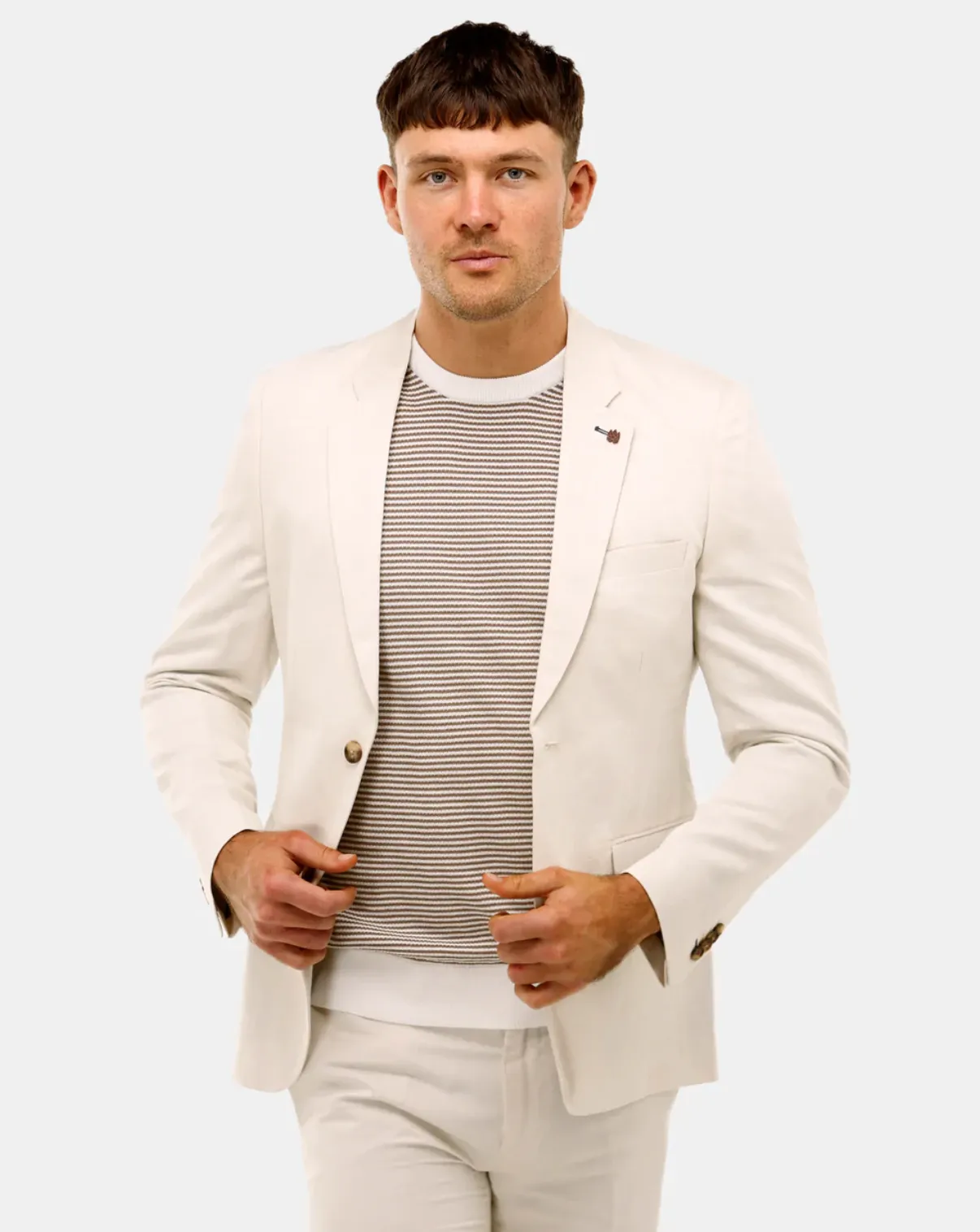 Brooksfield - Linen Blend Sleek Blazer Oat