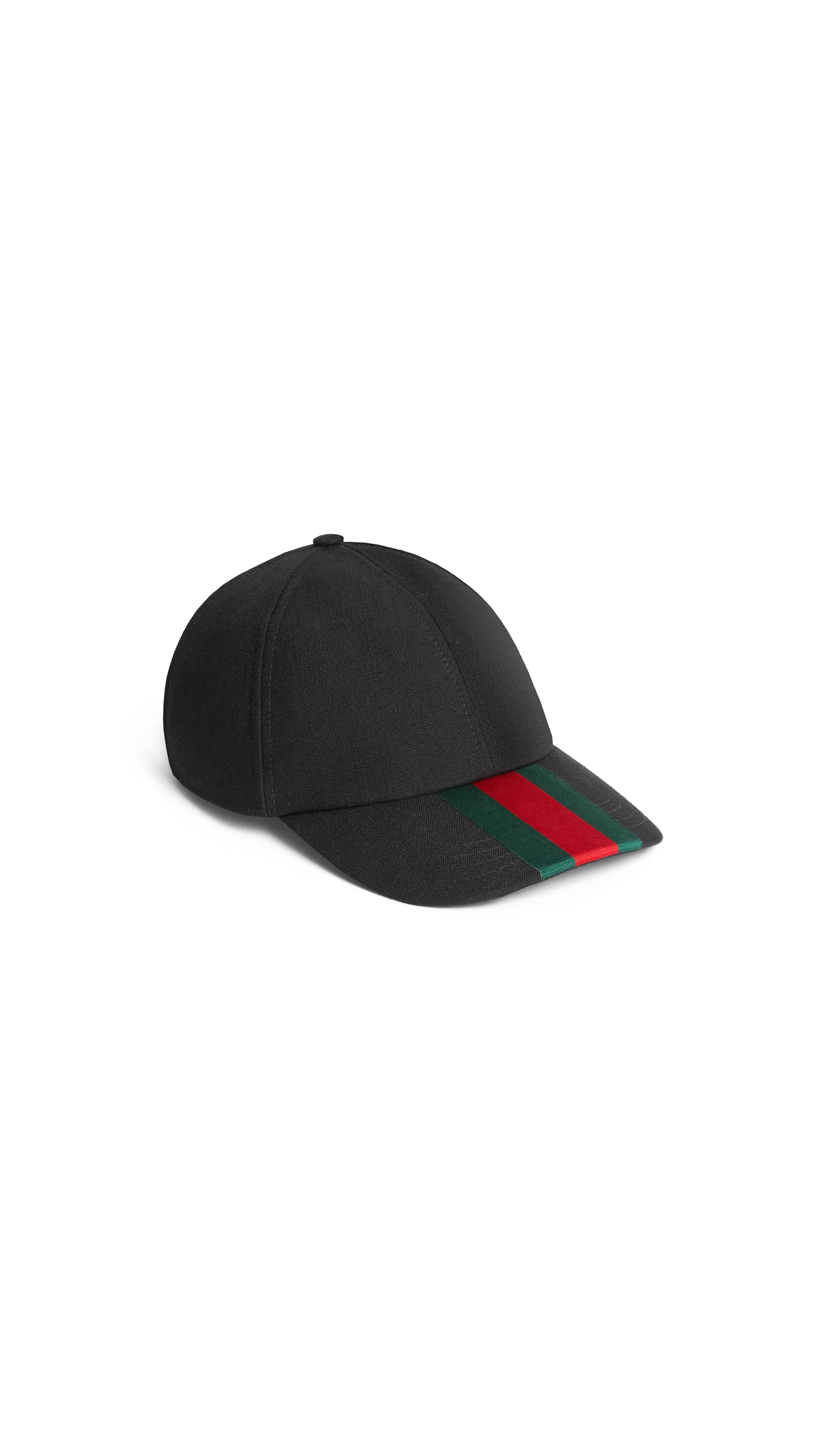 Canvas Baseball Hat With Web - Black