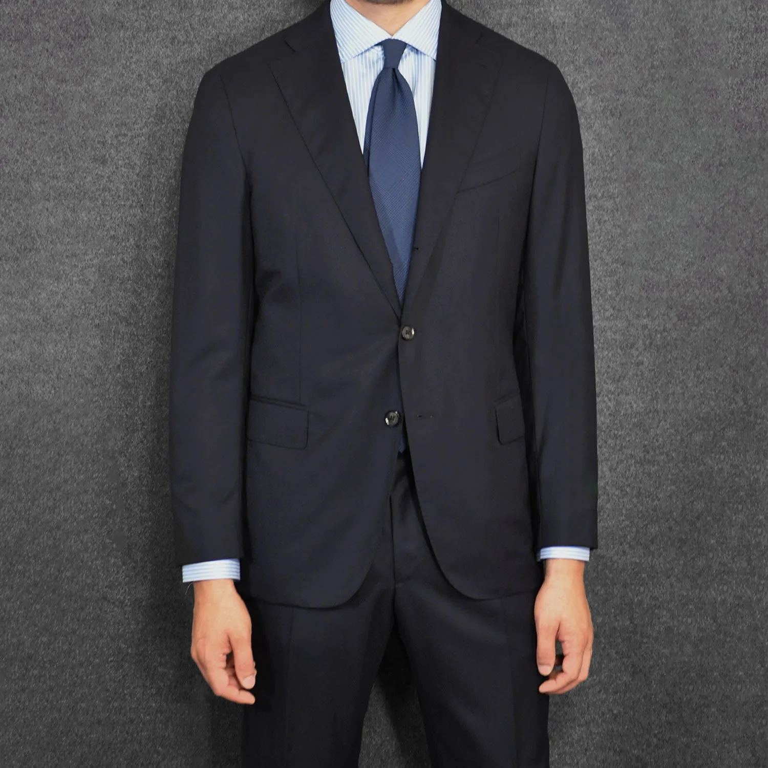 Caruso Men's Wool Suit for Autumn Winter Blue