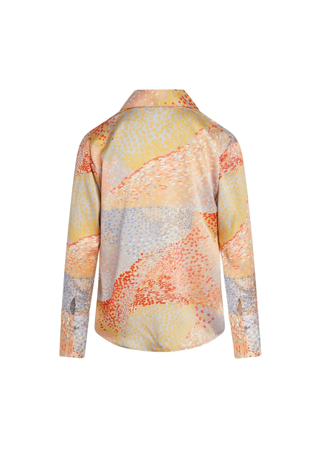 Catherine Gee Daria French Cuff Silk Blouse - Warm Cosmos