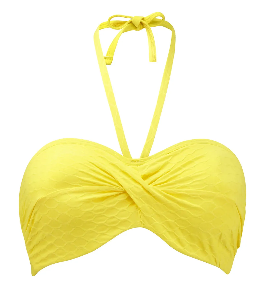 Cleo by Panache Matilda Underwire Padded Twist Bandeau Bikini Top (CW0083) - Yellow