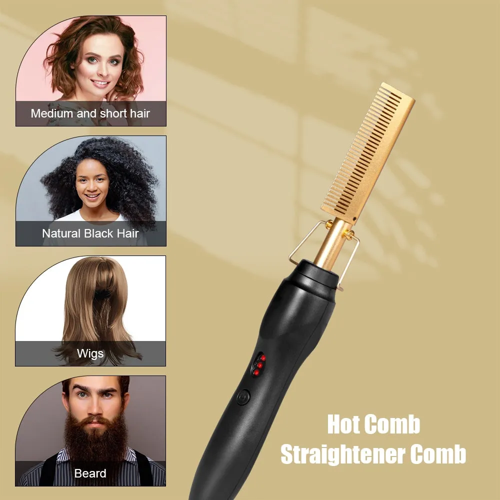 Comb Straightening Brush Electric Flat Iron Straightener