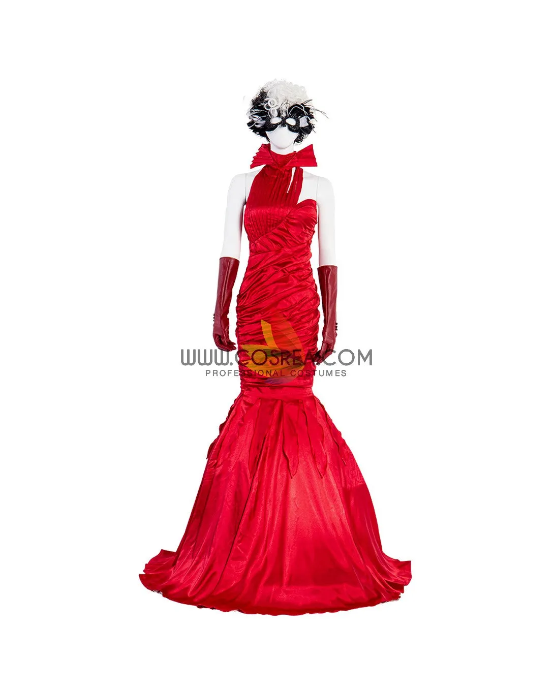 Cruella 2021 Live Action Movie Flame Dress Cosplay Costume