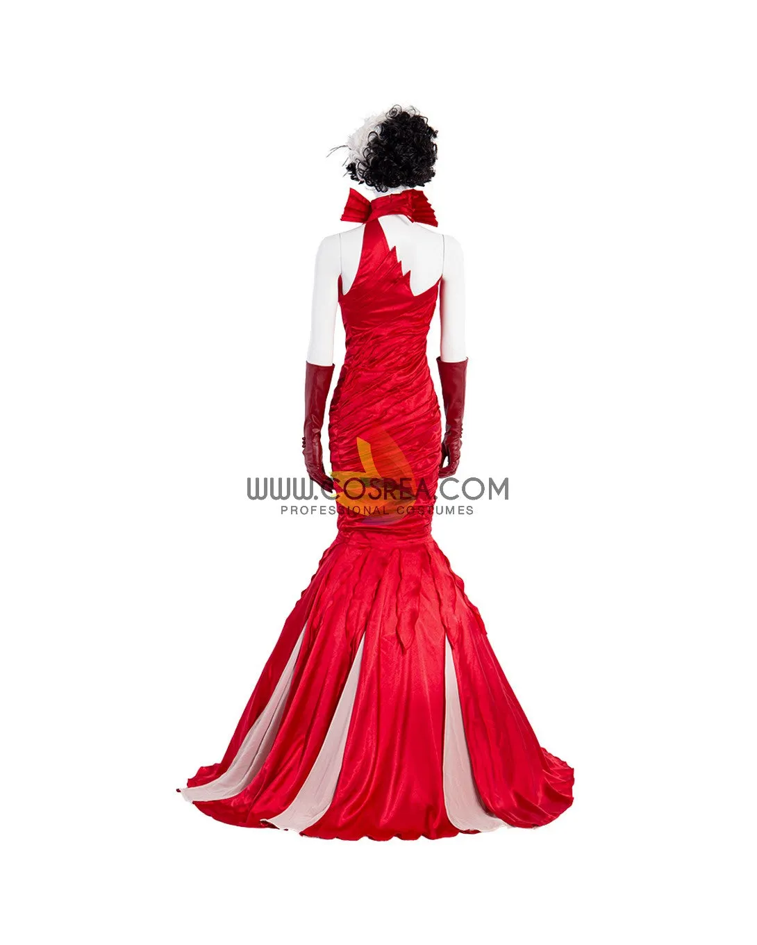 Cruella 2021 Live Action Movie Flame Dress Cosplay Costume