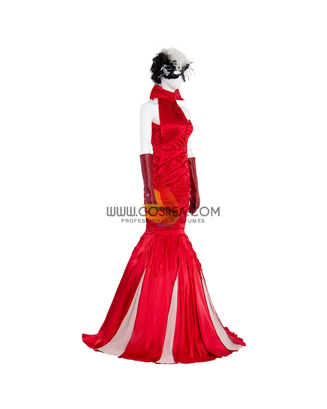 Cruella 2021 Live Action Movie Flame Dress Cosplay Costume