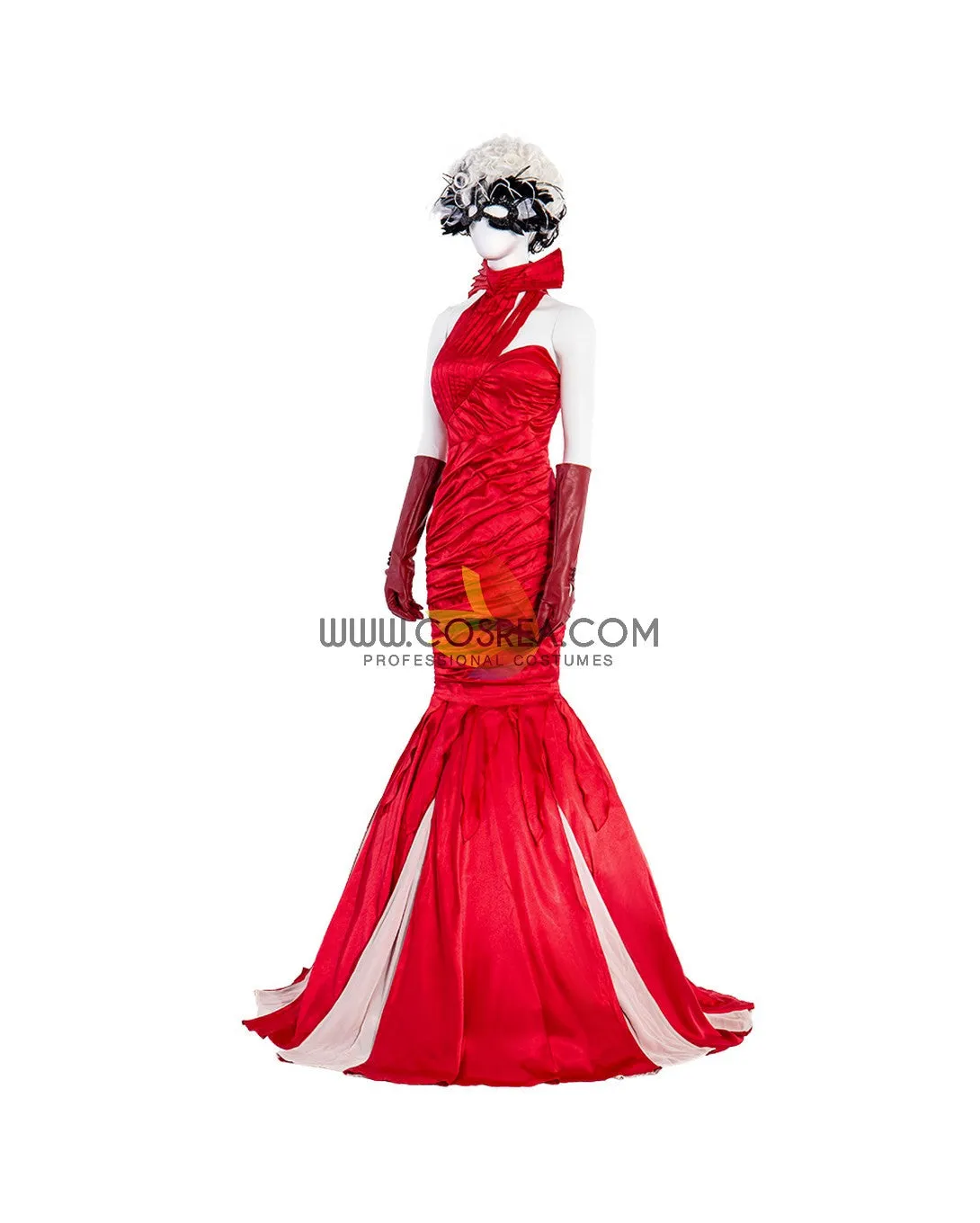 Cruella 2021 Live Action Movie Flame Dress Cosplay Costume