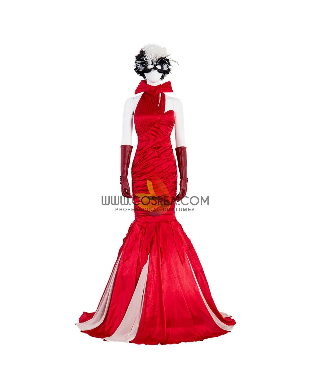 Cruella 2021 Live Action Movie Flame Dress Cosplay Costume