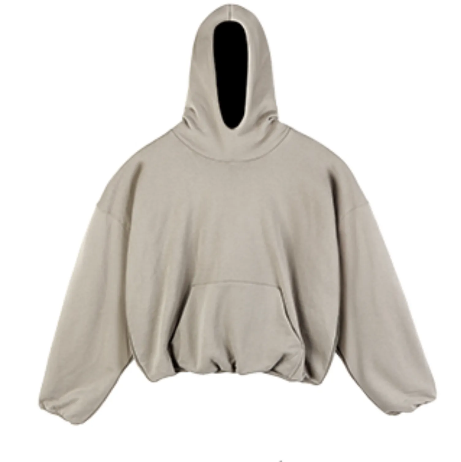 DF17 640G OVERSIZED DOUBLE LAYER FLEECED HOODIE - SAND