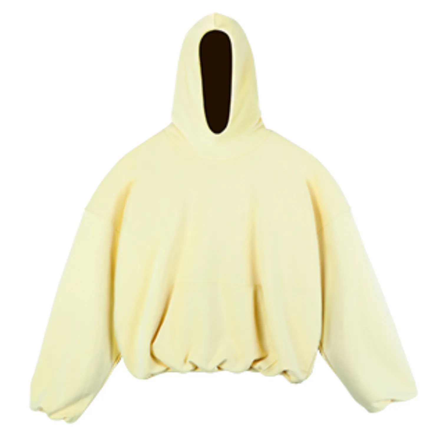 DF17 640G OVERSIZED DOUBLE LAYER FLEECED HOODIE - YELLOW