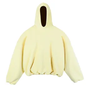 DF17 640G OVERSIZED DOUBLE LAYER FLEECED HOODIE - YELLOW