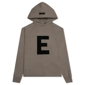 Essentials Kid's Big E Knit Hoodie - Dark Oatmeal