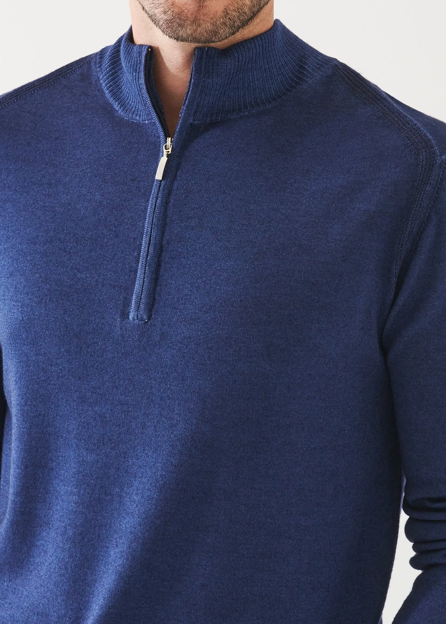 EXTRA-FINE MERINO COLD DYE QUARTER ZIP