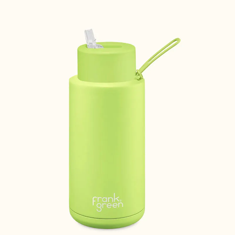 Frank Green Ceramic Reusable Bottle (1 litre) - Straw Lid