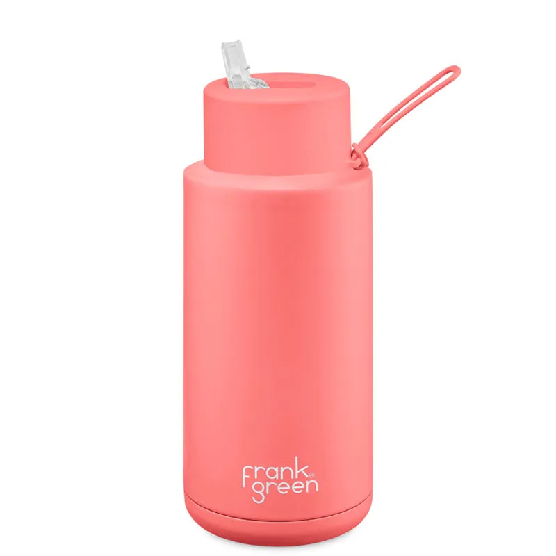 Frank Green Ceramic Reusable Bottle (1 litre) - Straw Lid