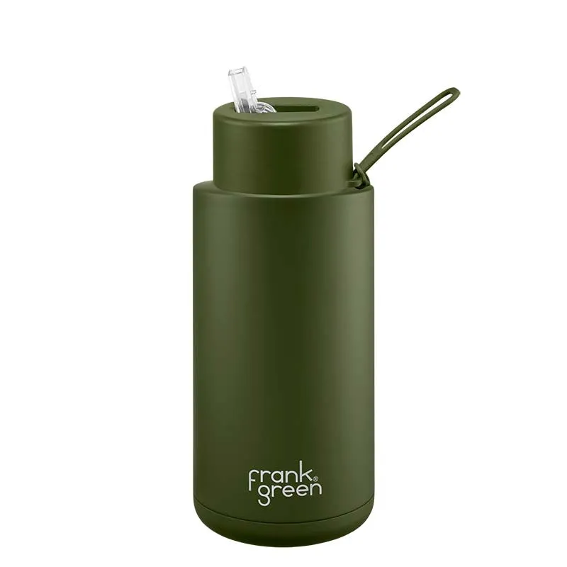 Frank Green Ceramic Reusable Bottle (1 litre) - Straw Lid