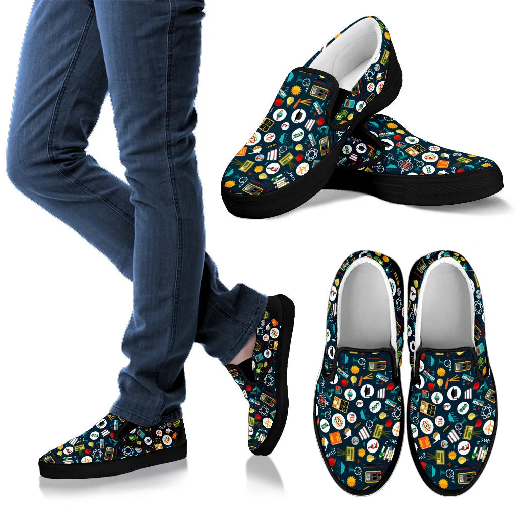 Geek Slip On Shoes Black