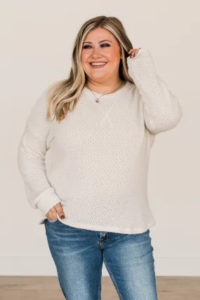 Getting There Long Sleeve Knit Top- Cream