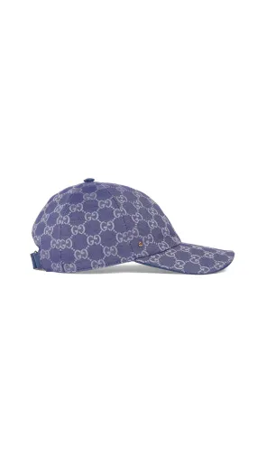 GG Canvas Baseball Cap - Blue/Grey