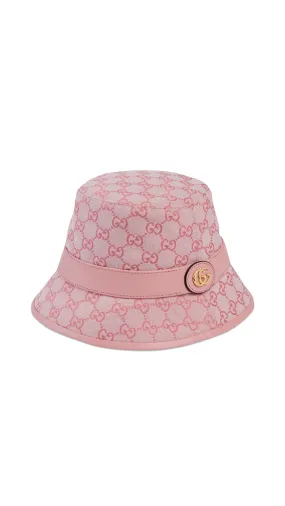 GG Canvas Bucket Hat - Pink