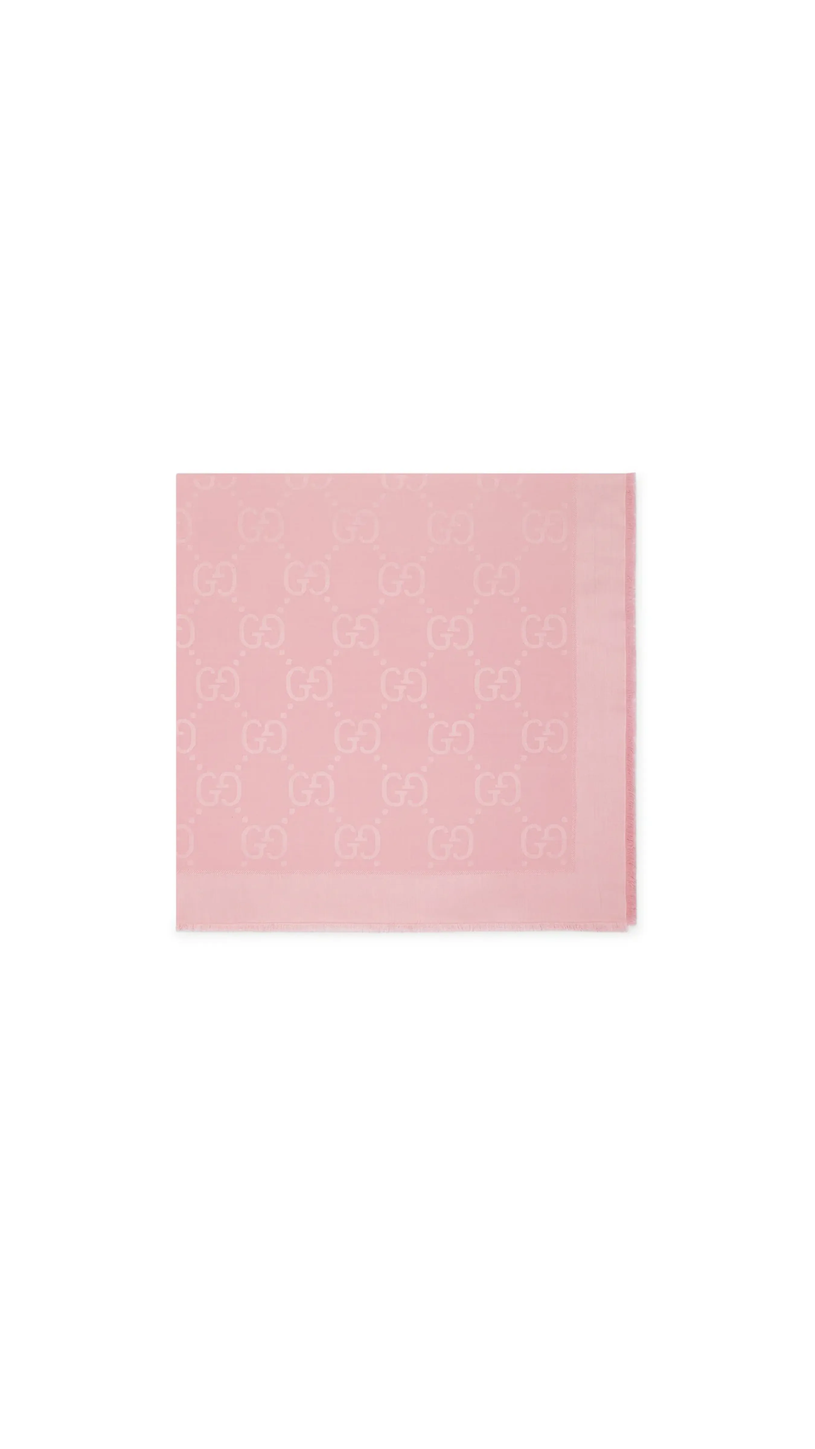 GG Jacquard Silk Wool Shawl - Pink