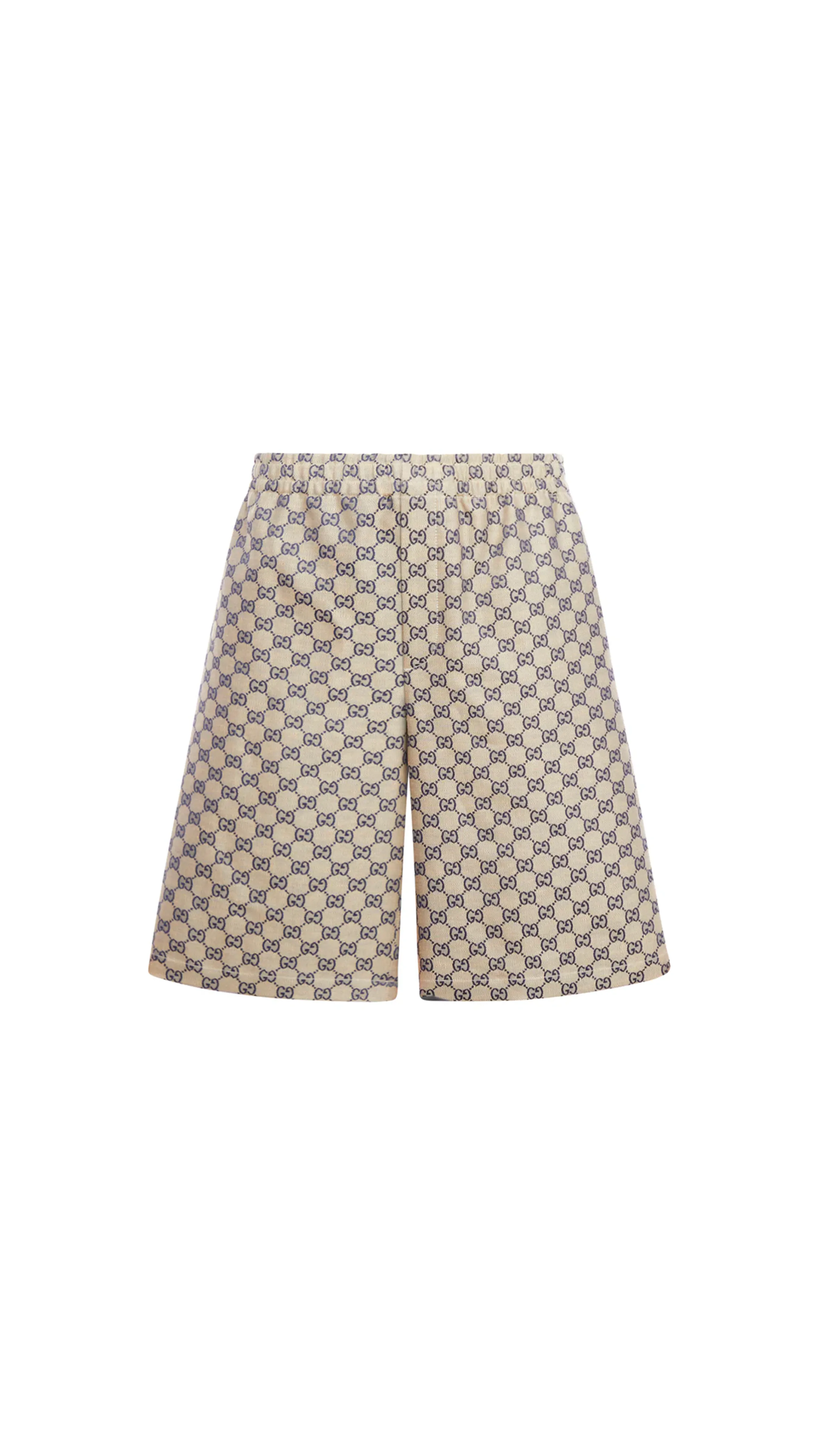 GG Linen Blend Shorts - Beige/Ebony