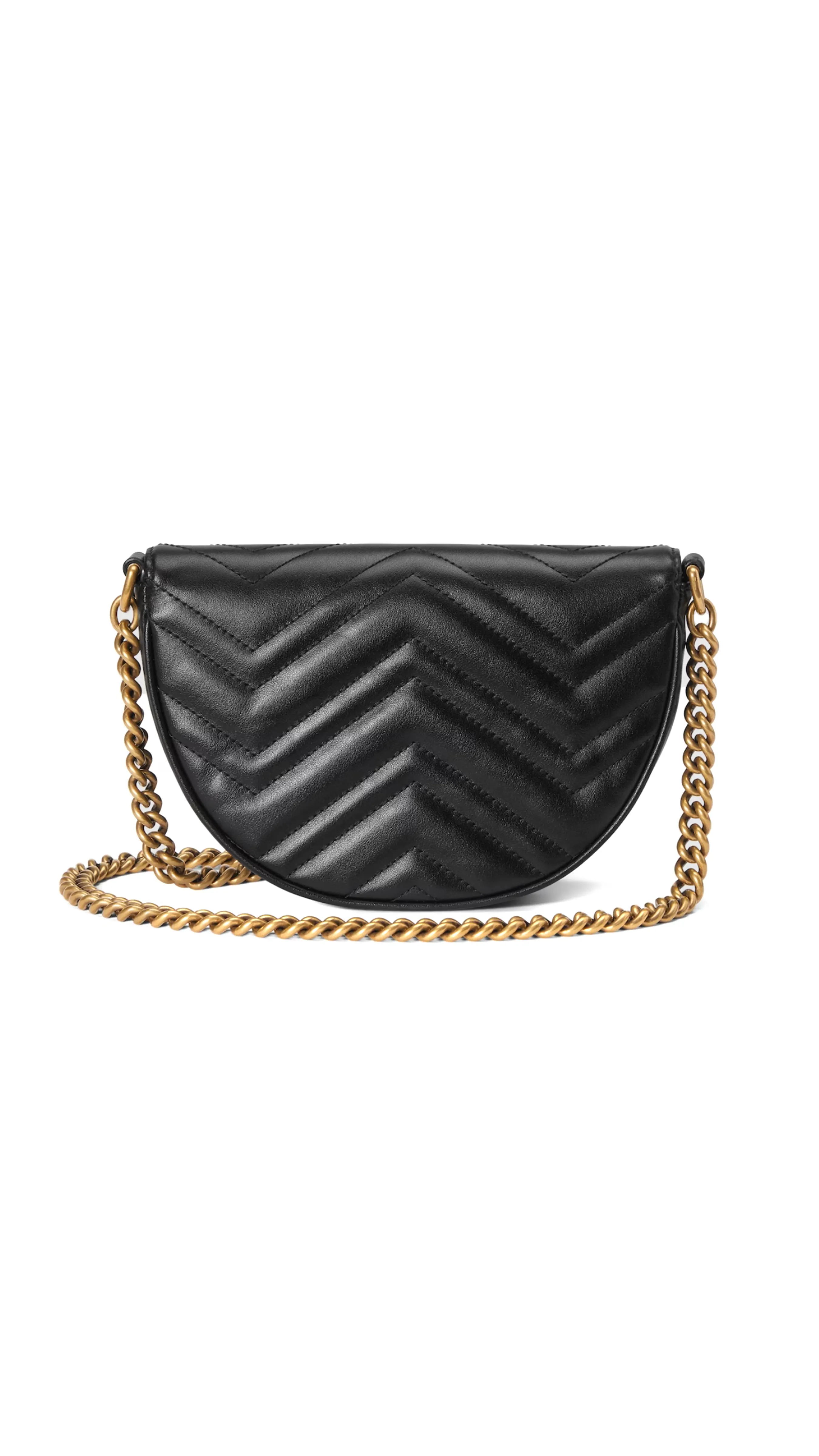 GG Marmont Matelassé Chain Mini Bag - Black