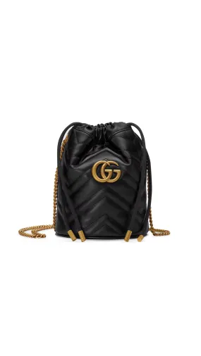 GG Marmont Mini Bucket Bag - Black