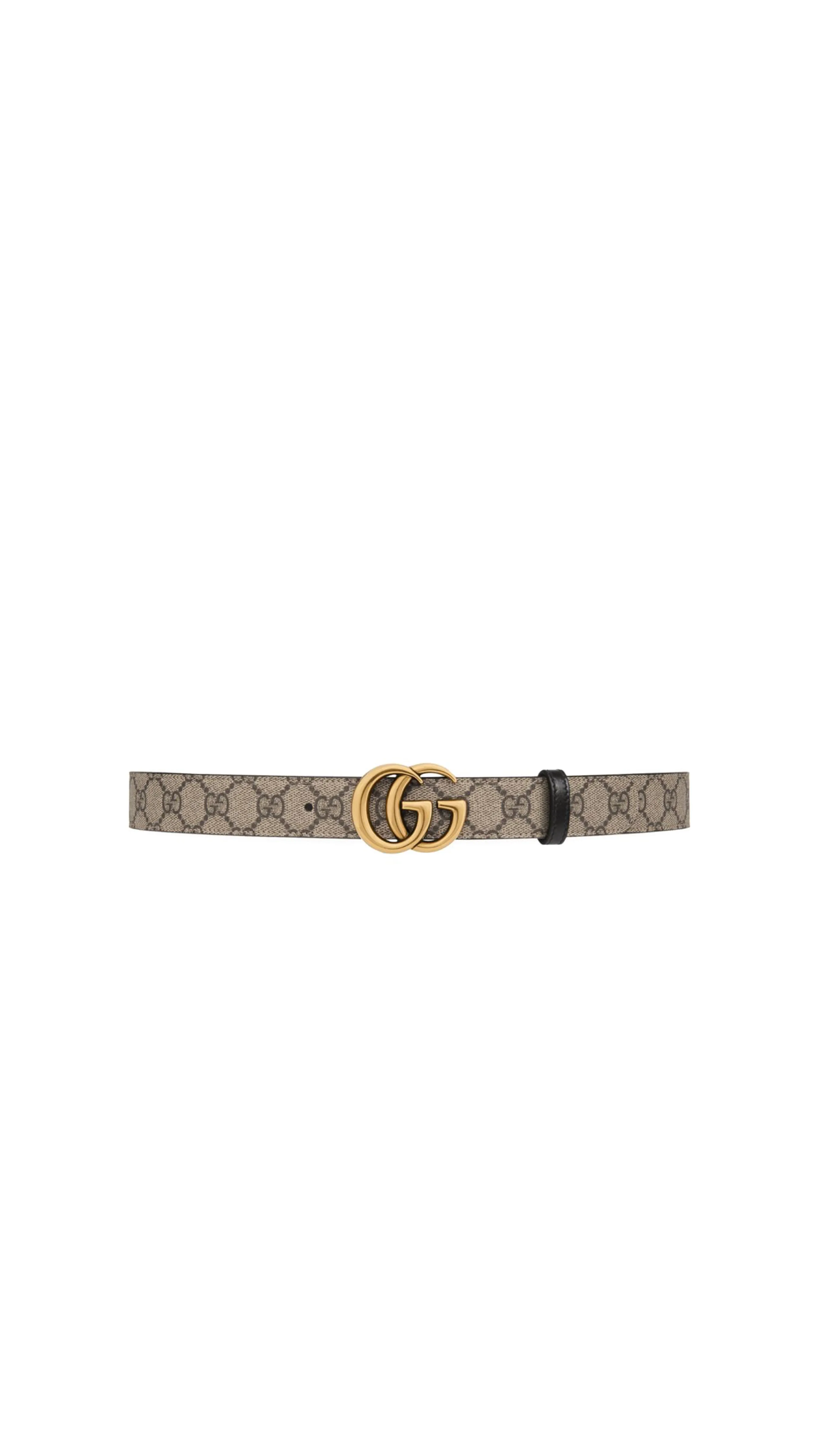 GG Marmont Reversible Belt - Black/Beige&Ebony