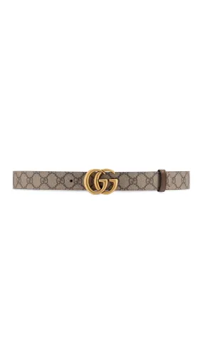 GG Marmont Reversible Belt - Brown/Beige&Ebony