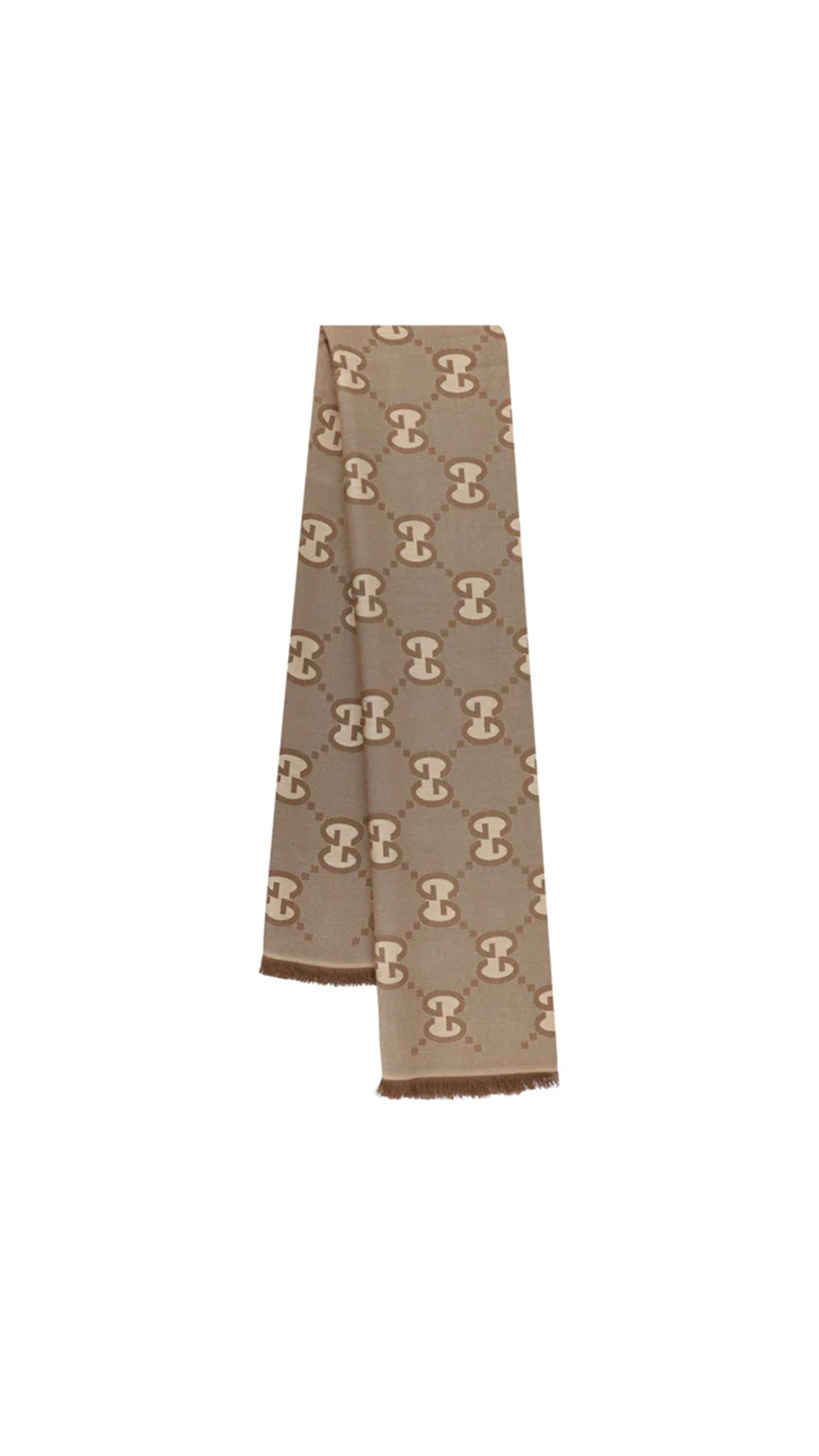 GG Silk Blend Scarf - Beige