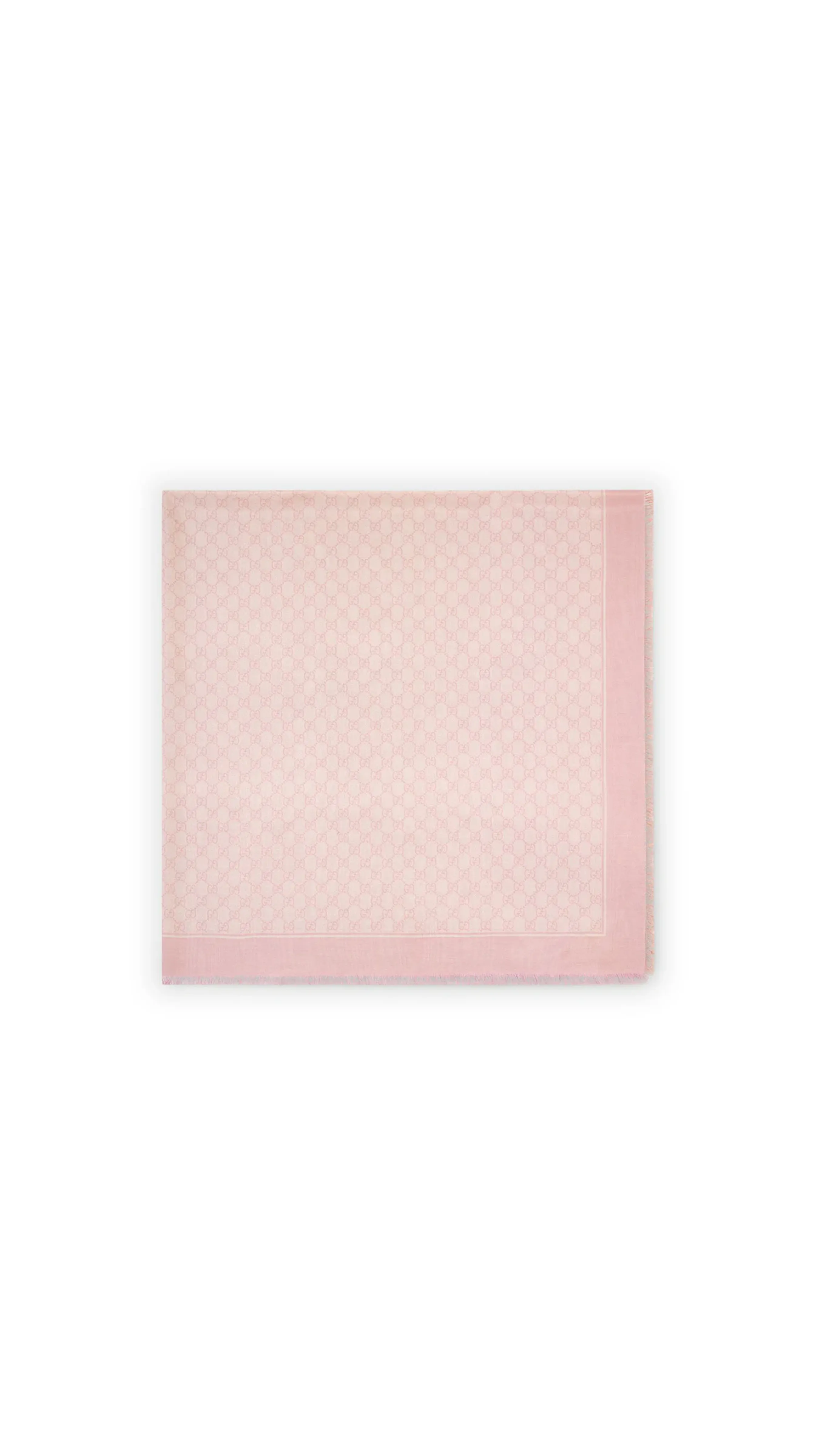 Gg Silk Cotton Jacquard Shawl - Pink