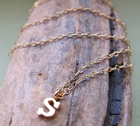 Gold Initial Charm Anklet Bracelet