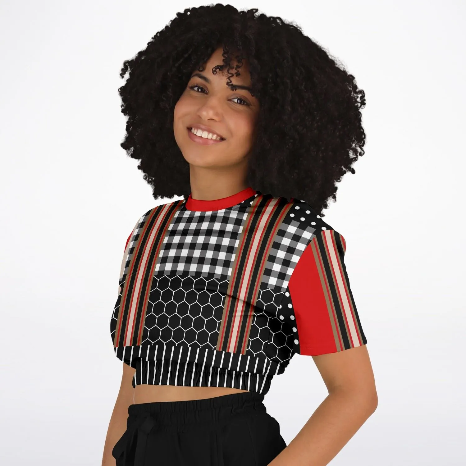 Gold Line Red DLX Short Sleeve Cropped Eco-Poly Sweater