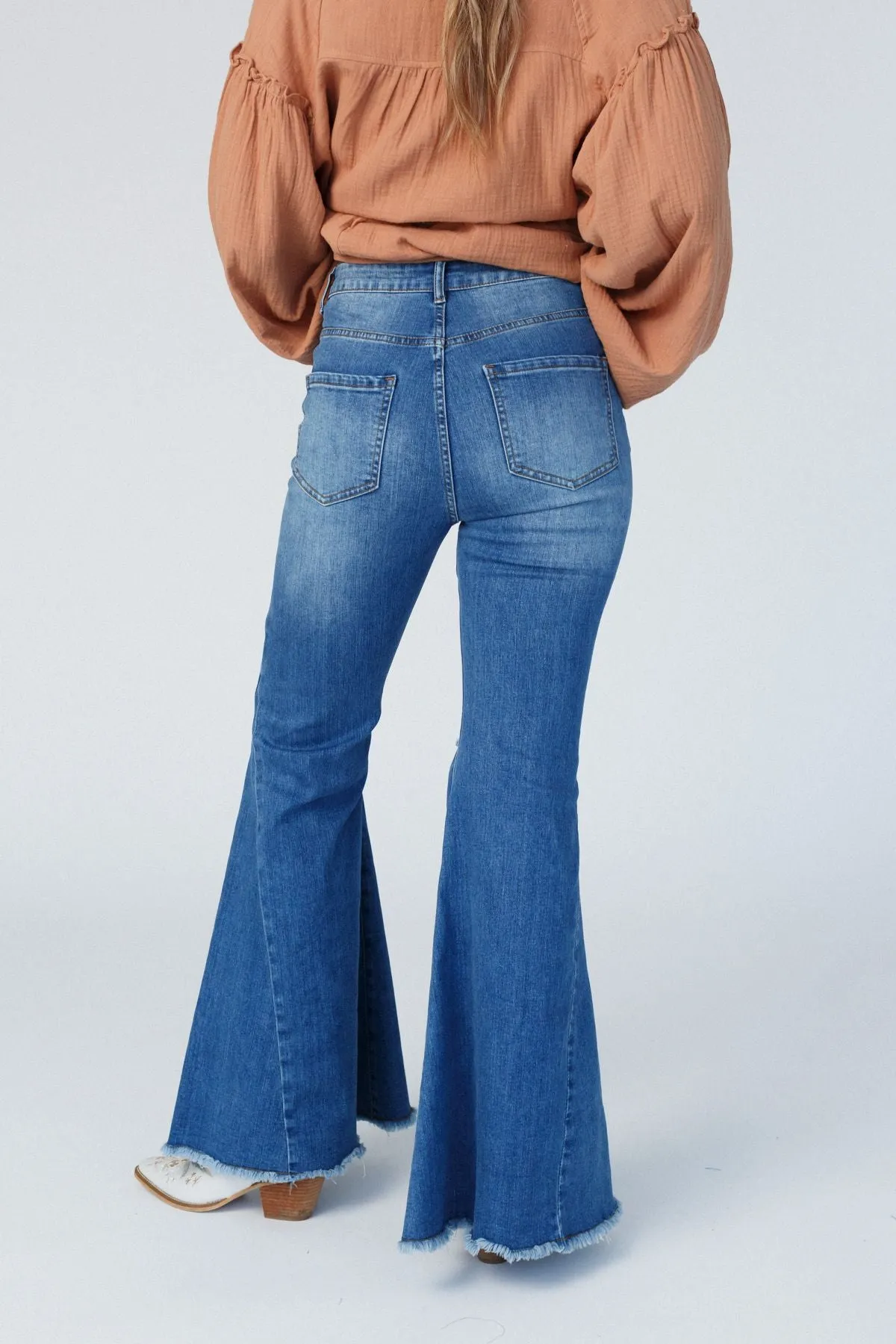 Indigo Flare Bell Bottom Jean - Medium Wash