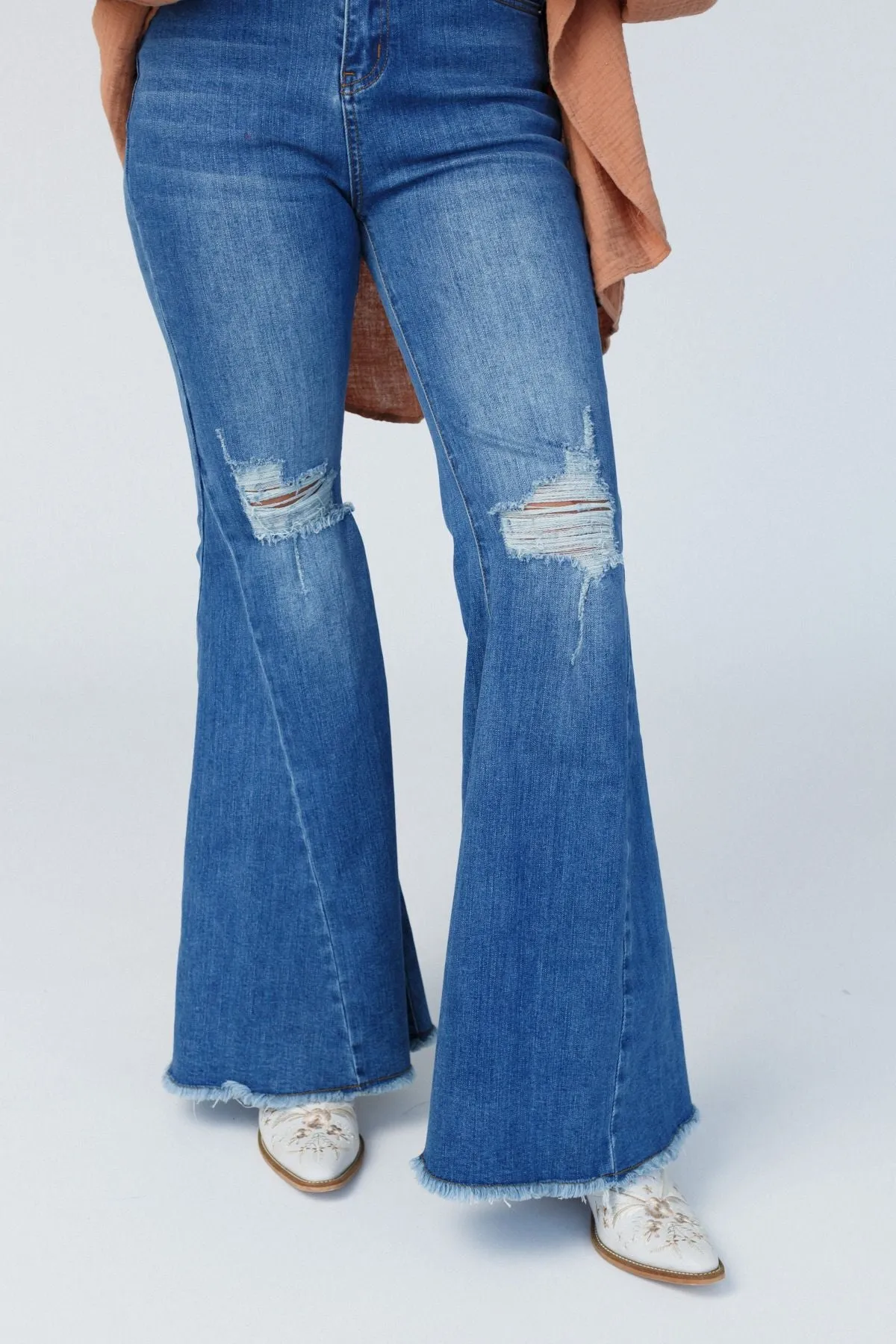 Indigo Flare Bell Bottom Jean - Medium Wash