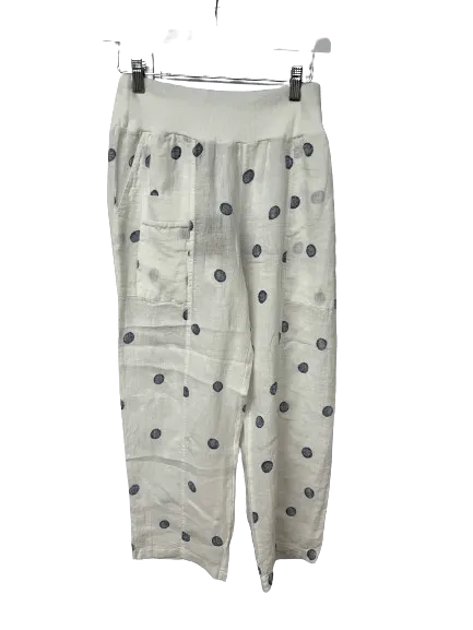 Inizio Polka Dot Linen Pants