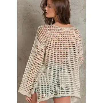 Kami Crochet  Boat Neck Top