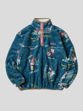 Kapital Country calendar pattern fleece snap T Sweater (Time Sale)