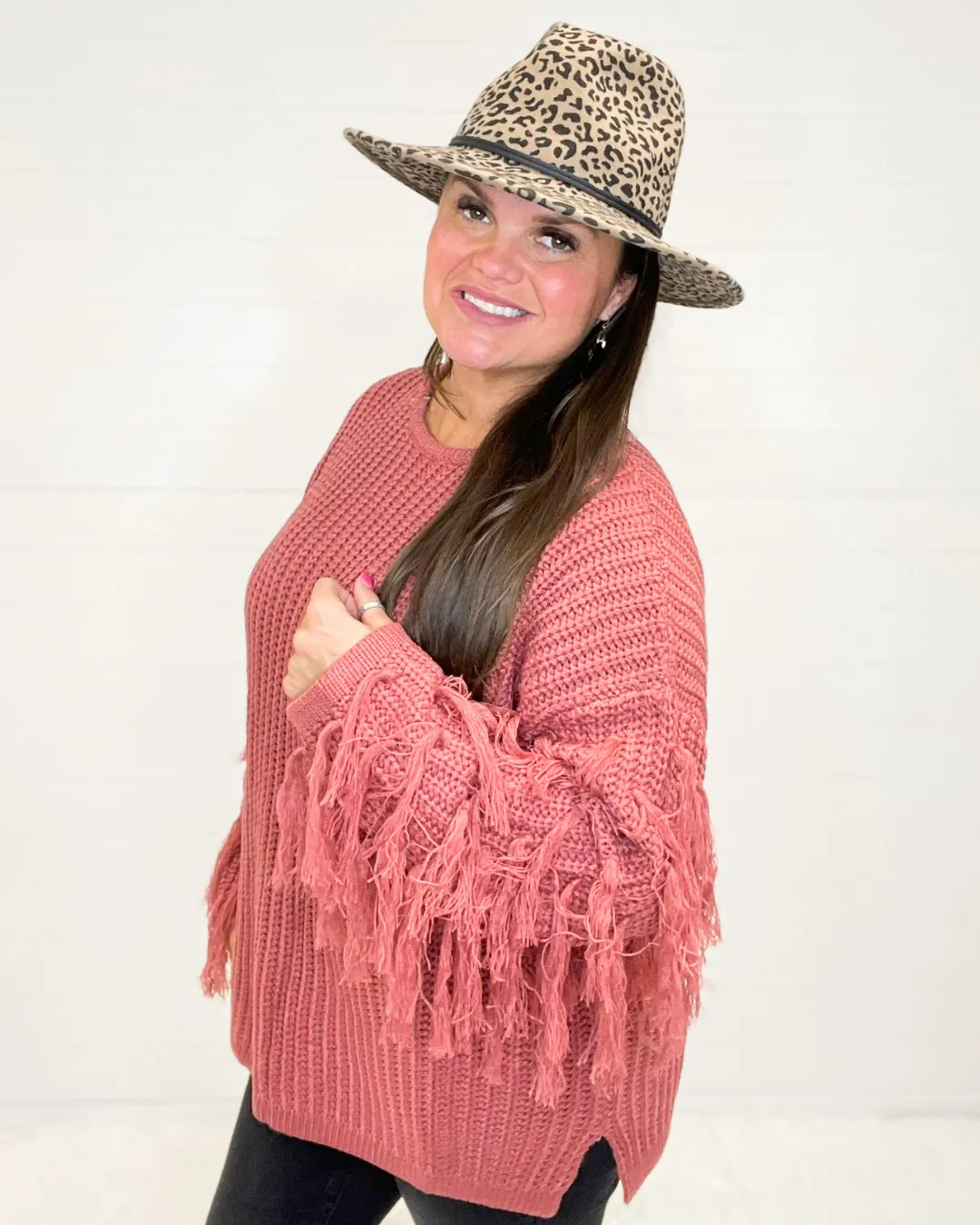 Knit Fringe Sleeve Pullover