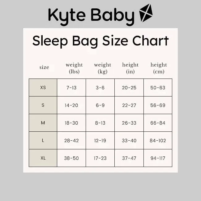 Kyte Baby 0.5 Tog Sleep Bag in Ecru